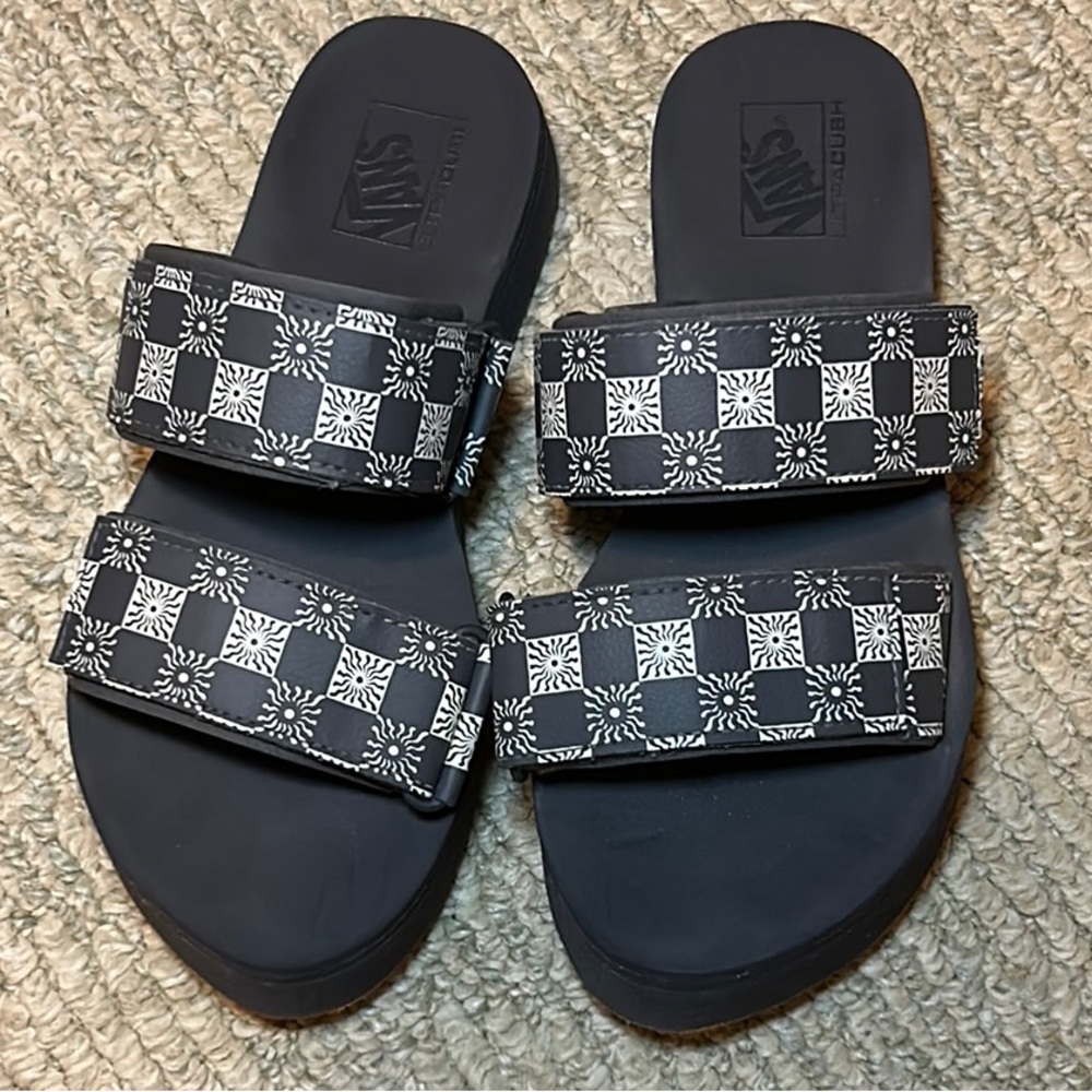 Vans Checkerboard Slide Sandals Velcro adjustable straps